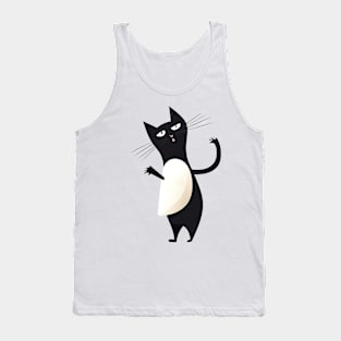 Funny Dancing Black Cat Tank Top